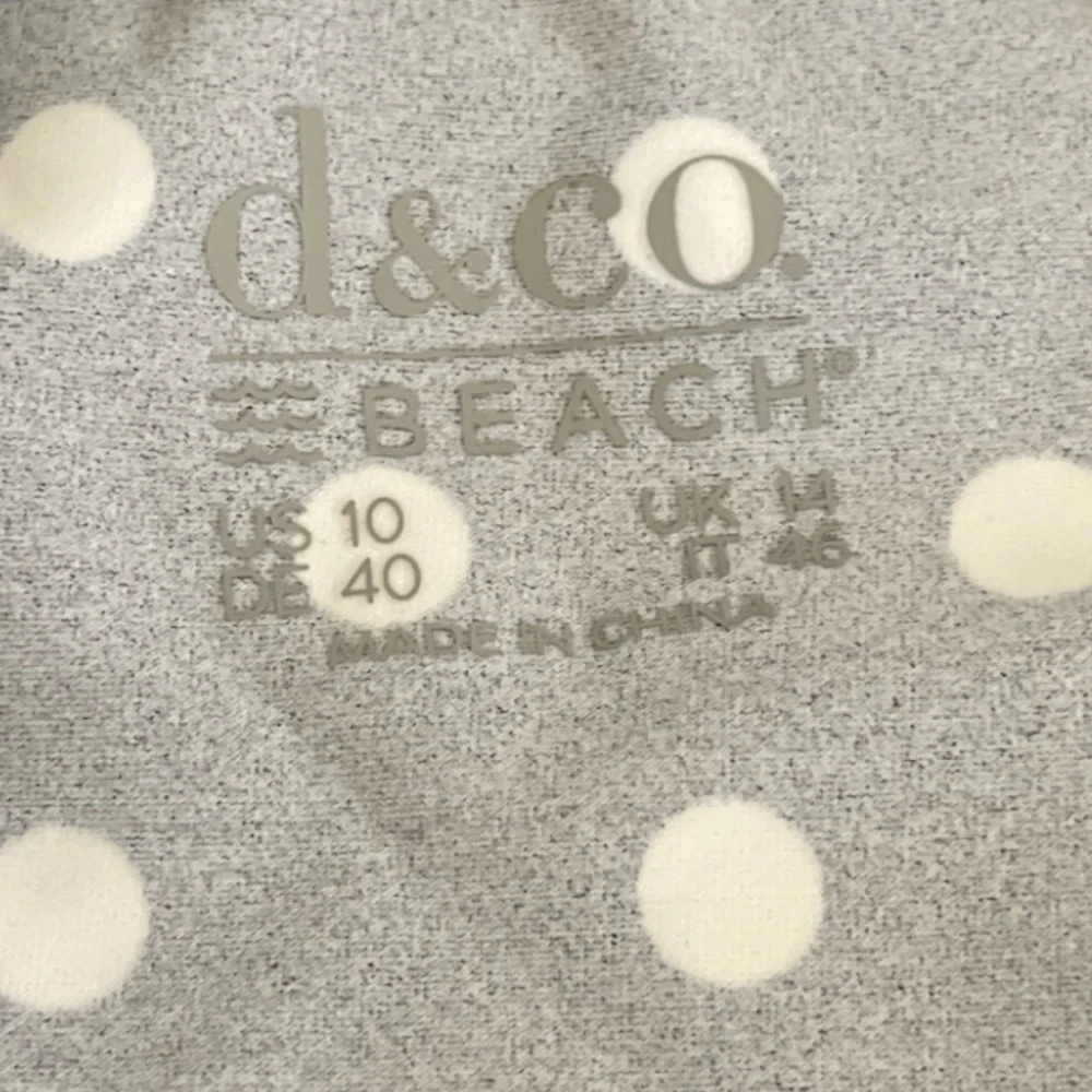 NWOT Denim&Co Beach  Black with White Polka Dots Swim Dress Size 10 - Picture 6 of 10